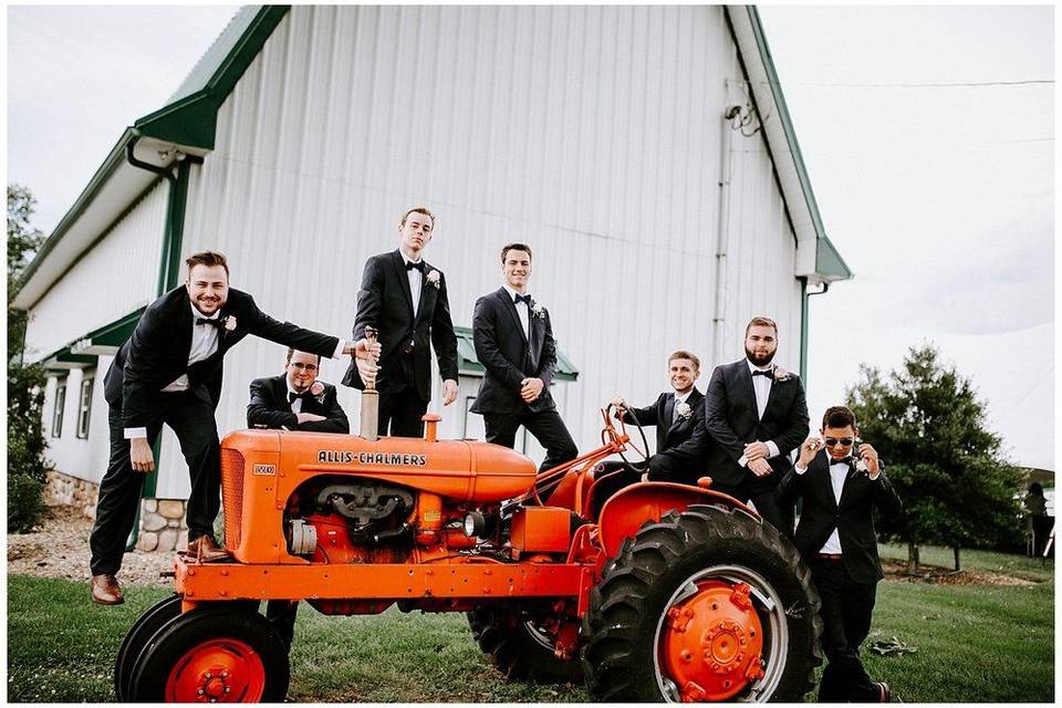 Photo op by the tractor| Sarah Mosher Photography
