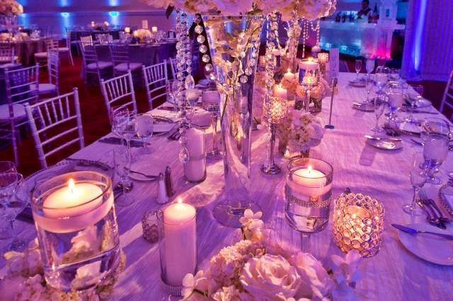 Candle lights and floral decor