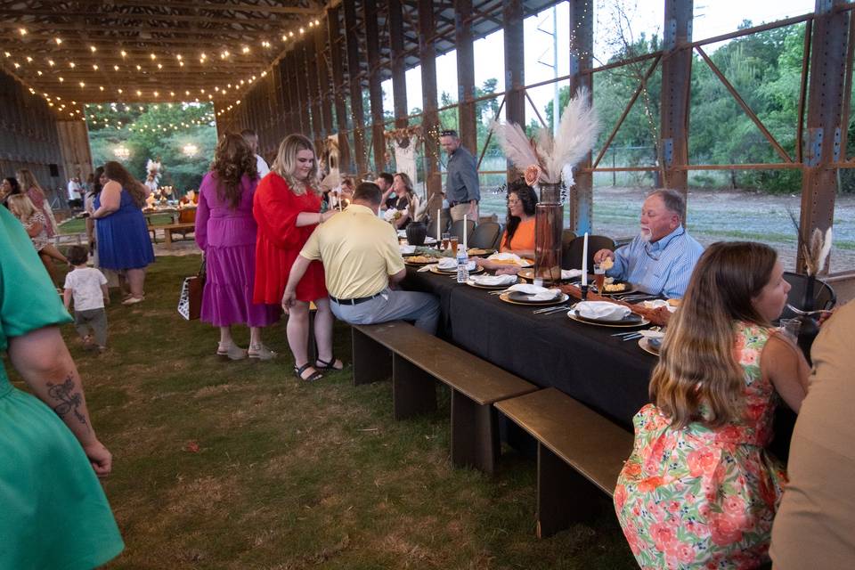 Guests sitting for dinner