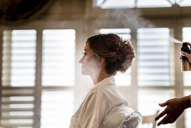 Bride preparing for ceremony