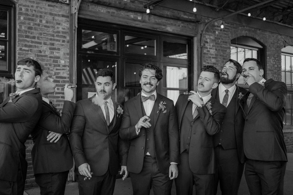 Groomsmen with Cigars