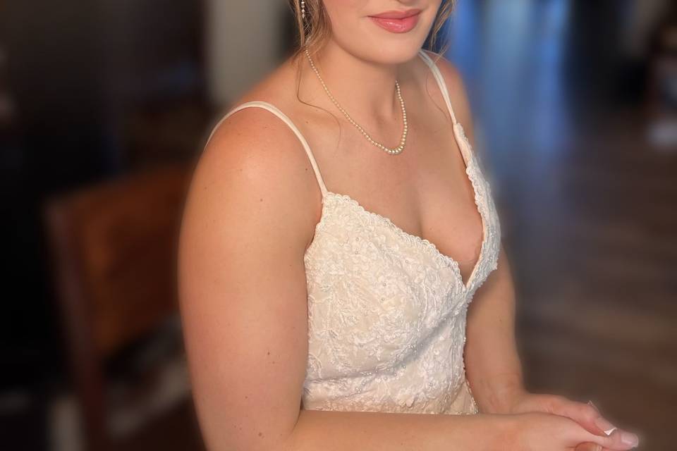 Hair and makeup for the bride