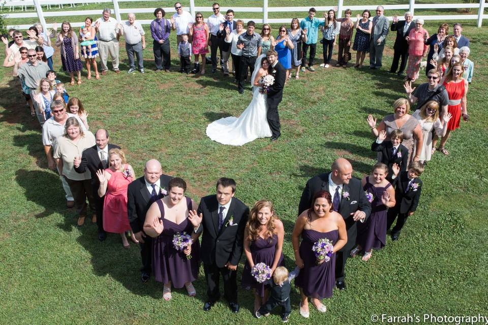 Couple with their guests