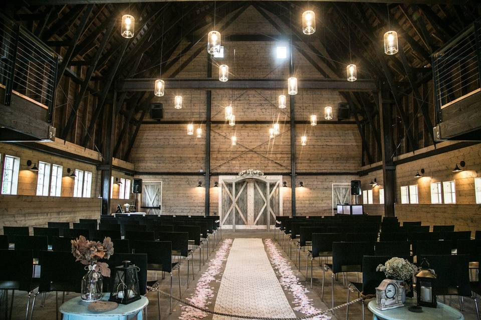 Indoor wedding aisle