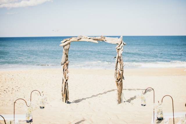 Beach ceremony set up