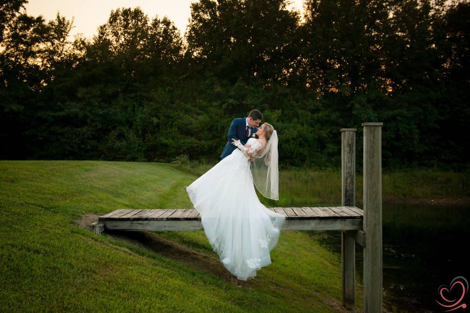 Couple standing on a jetty