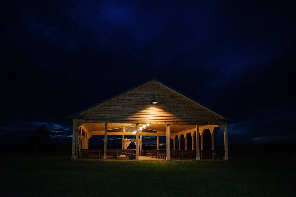 Ceremony pavilion at dark