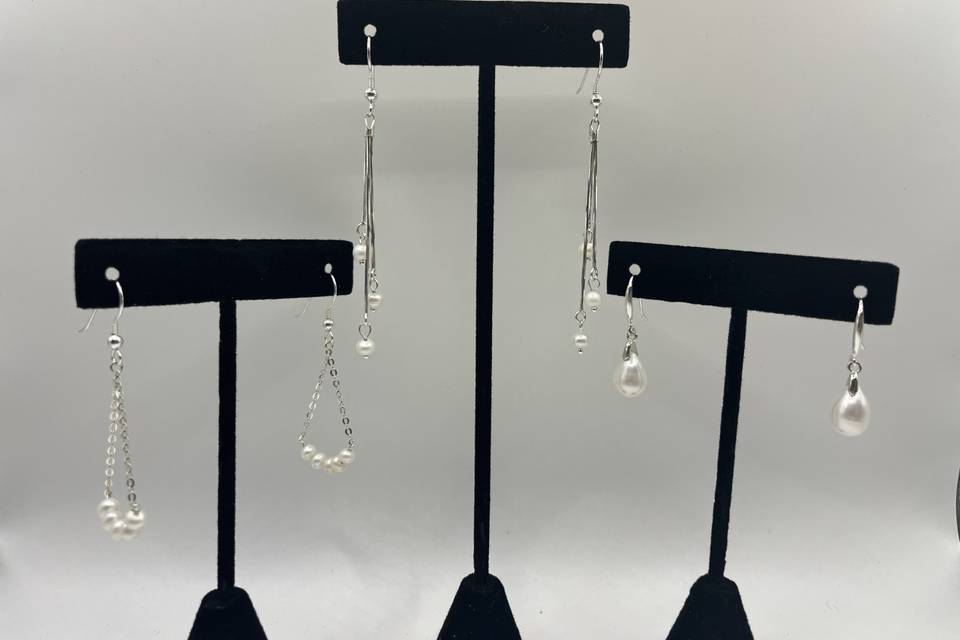 Sterling silver pearl earrings