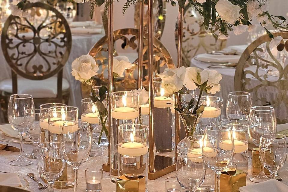 Gold and white