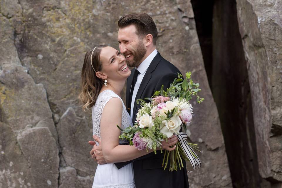 Wedding day laughter
