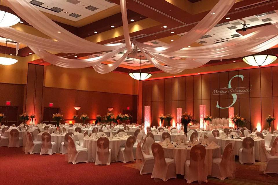 Ballroom with Ceiling Draping