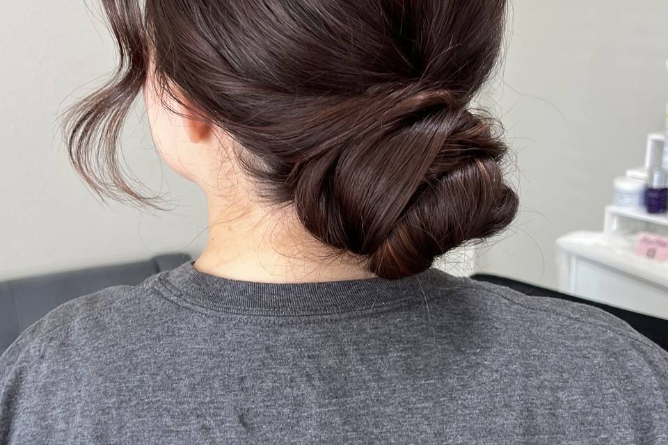 Polished low bun