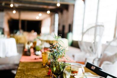 Rose petal table decor