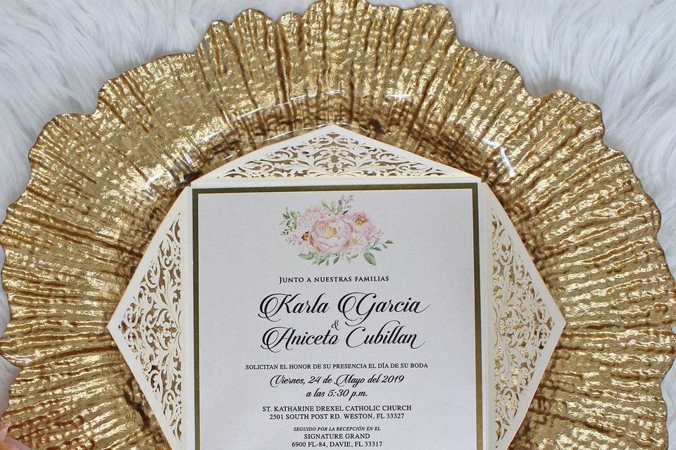 Blushing bride invite
