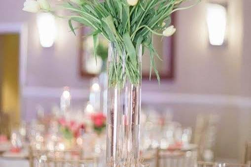 Table setup with centerpiece