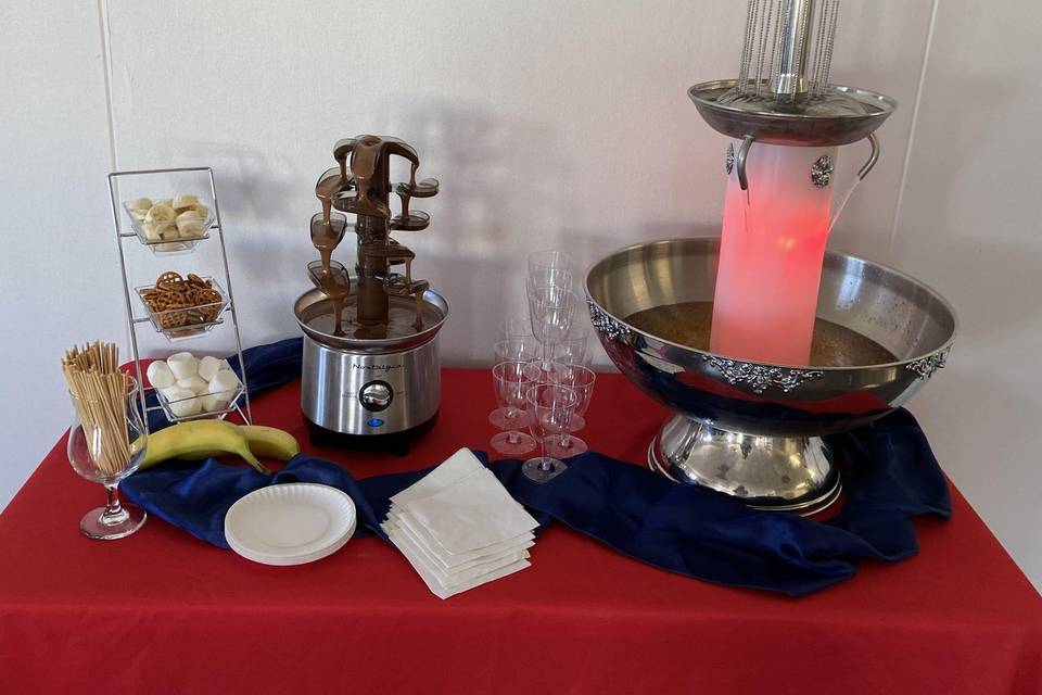 Tabletop and drink fountain.