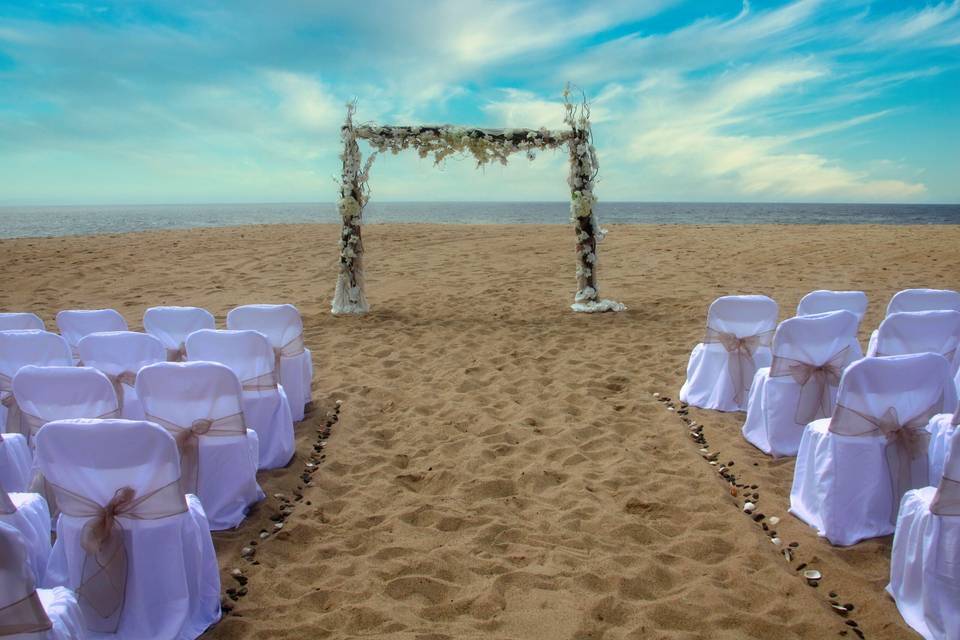 Beach front wedding