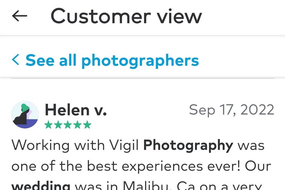 Previous client review