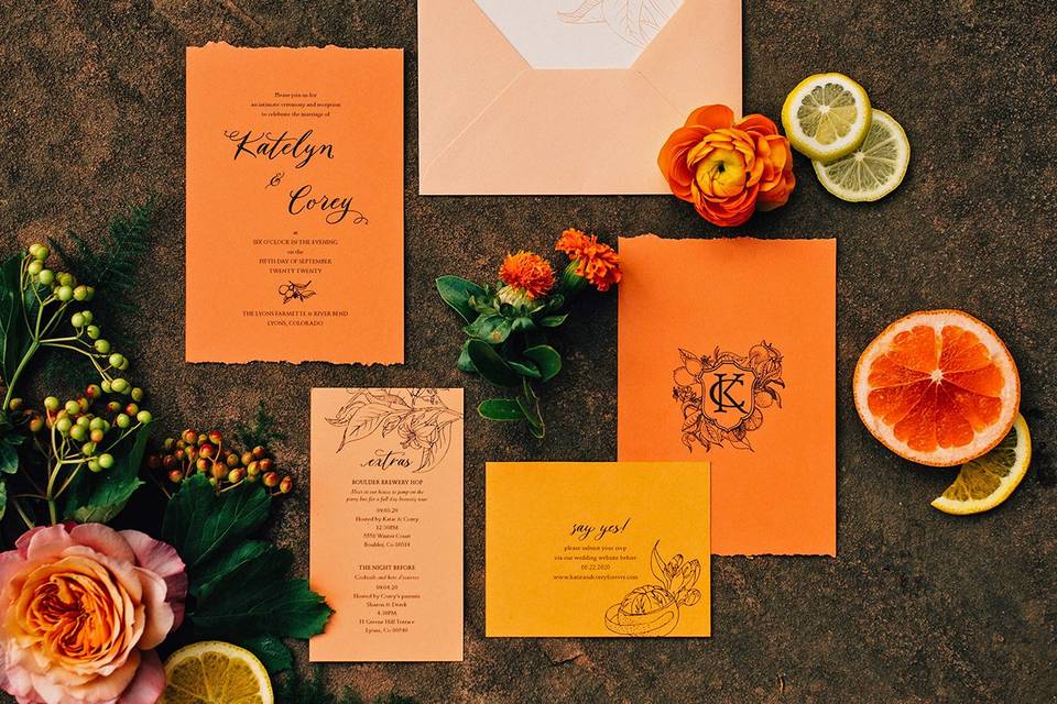 Citrus Wedding Invitation