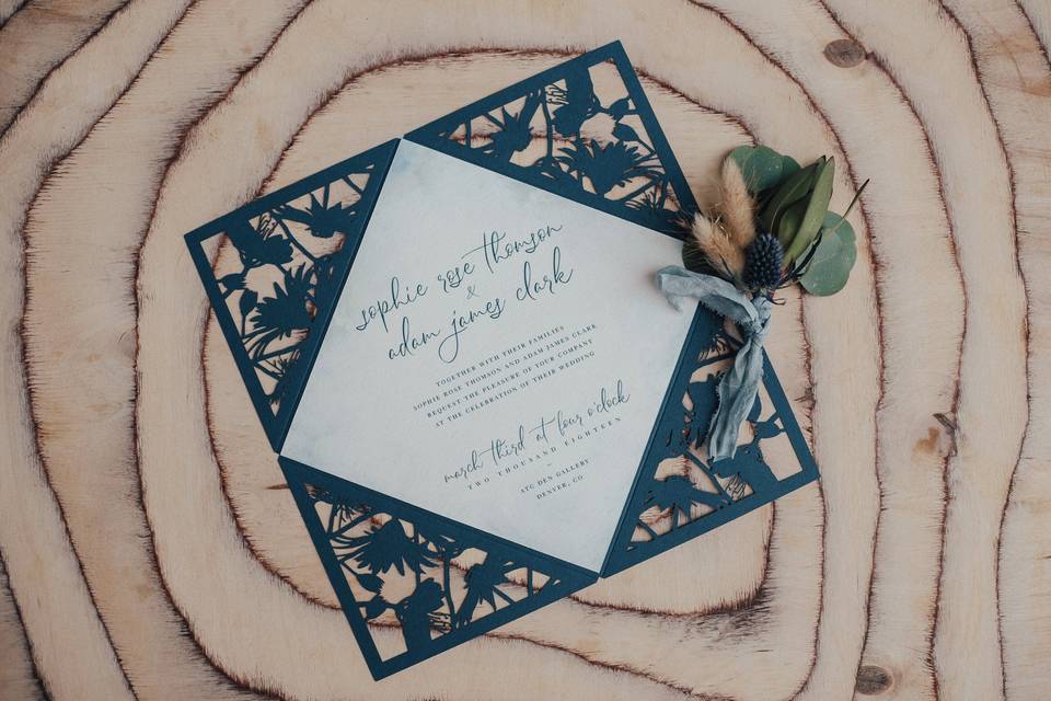 Laser Cut Wedding Invite