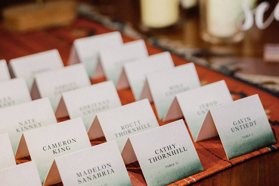 Mountain Wedding Escort Cards