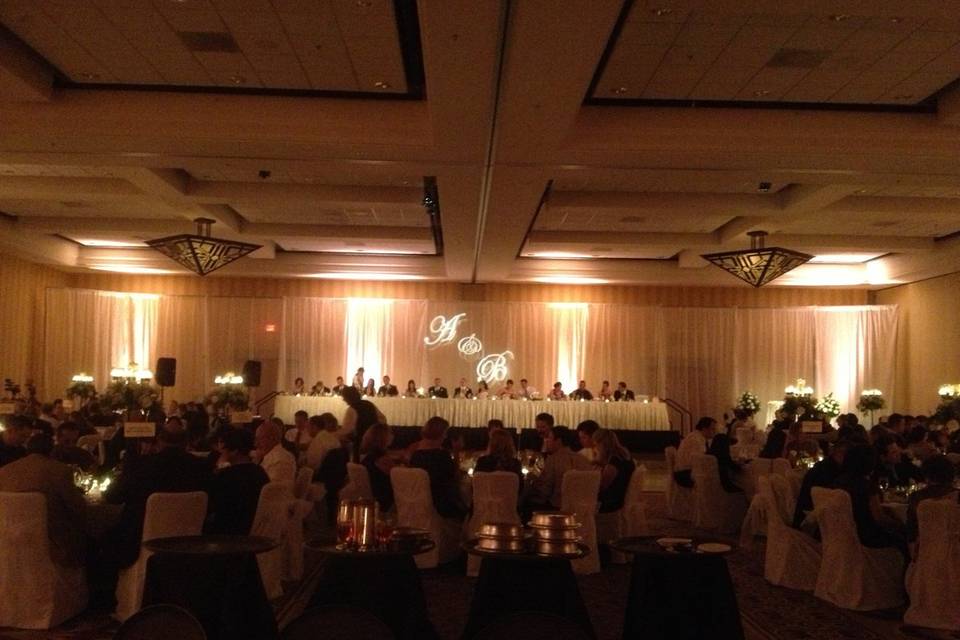 Custom monogram above head table