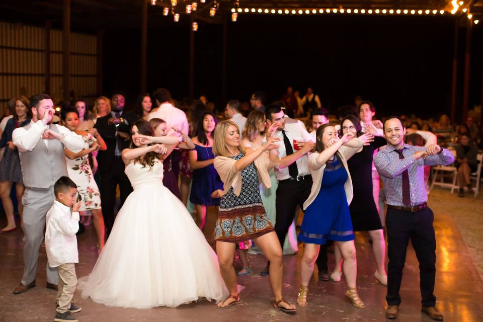 The bride with her bridesmaids