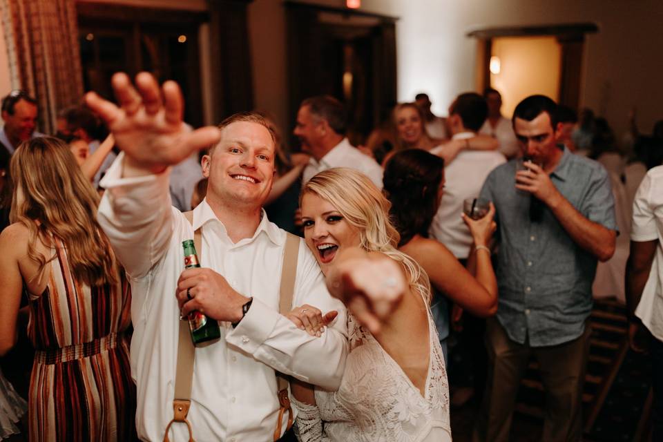 Bride & groom celebrating