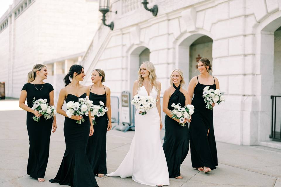 Black bridesmaid gowns
