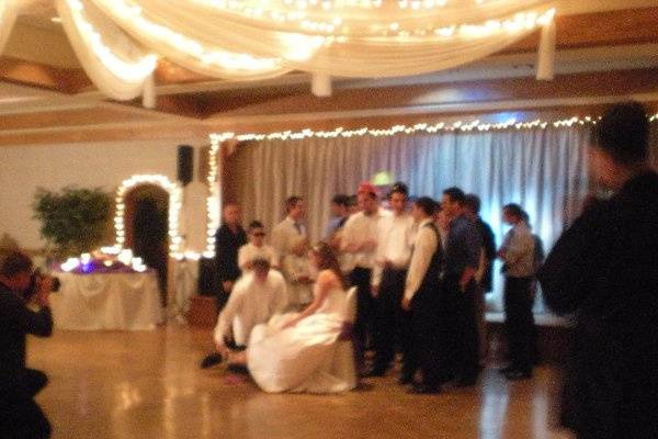 Garter ceremony.  Their song choice:  