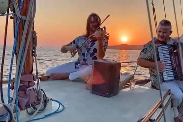 ROMANTIC DUO on a boat