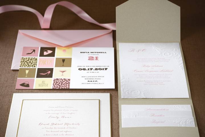 Pink ribbon and envelope