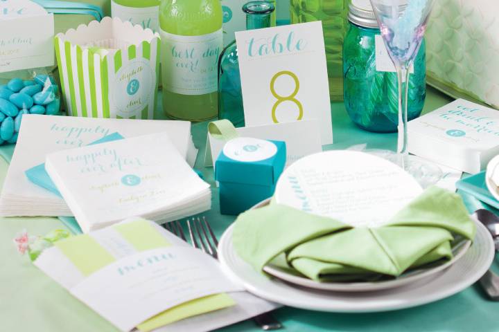 Blue and green decor