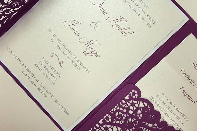 Lace wedding invitations