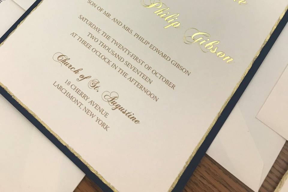 Golf foil invitation