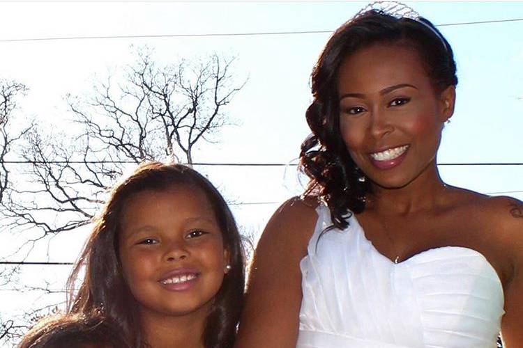 Bride and flower girls