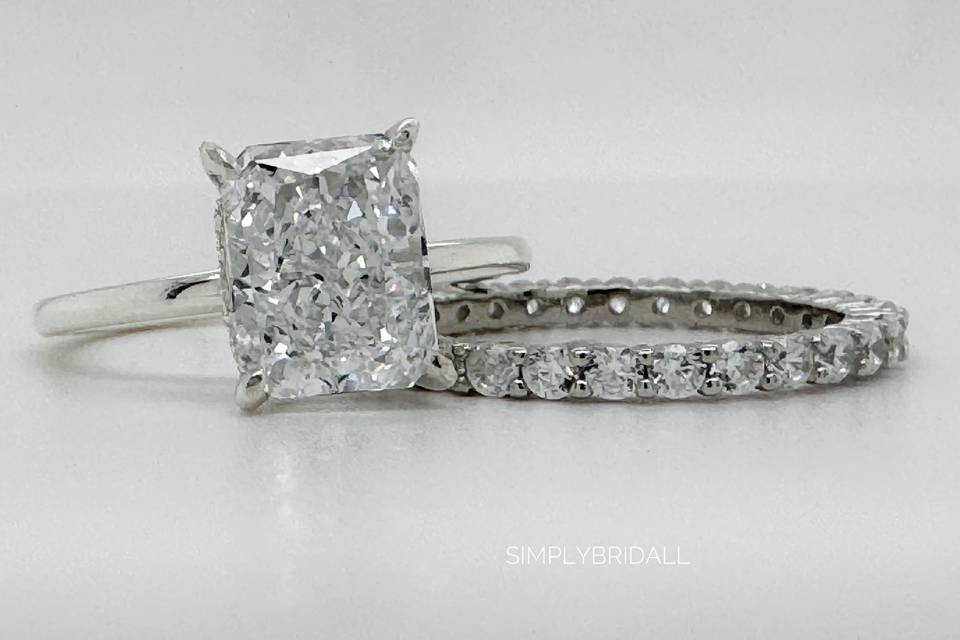 3.00ct Radiant Crushed Ice Set