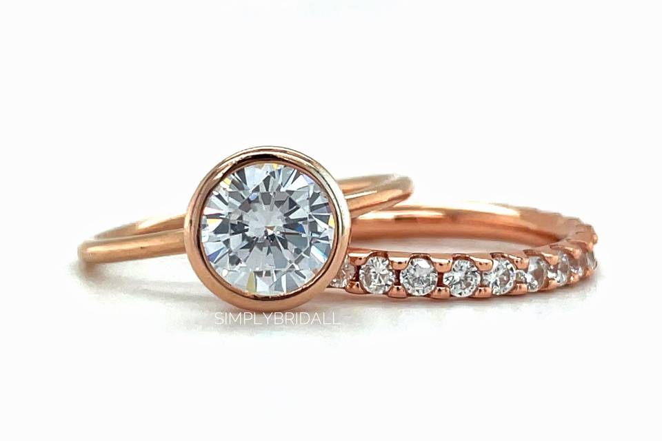 2.00ct Bezel Set Rose Gold