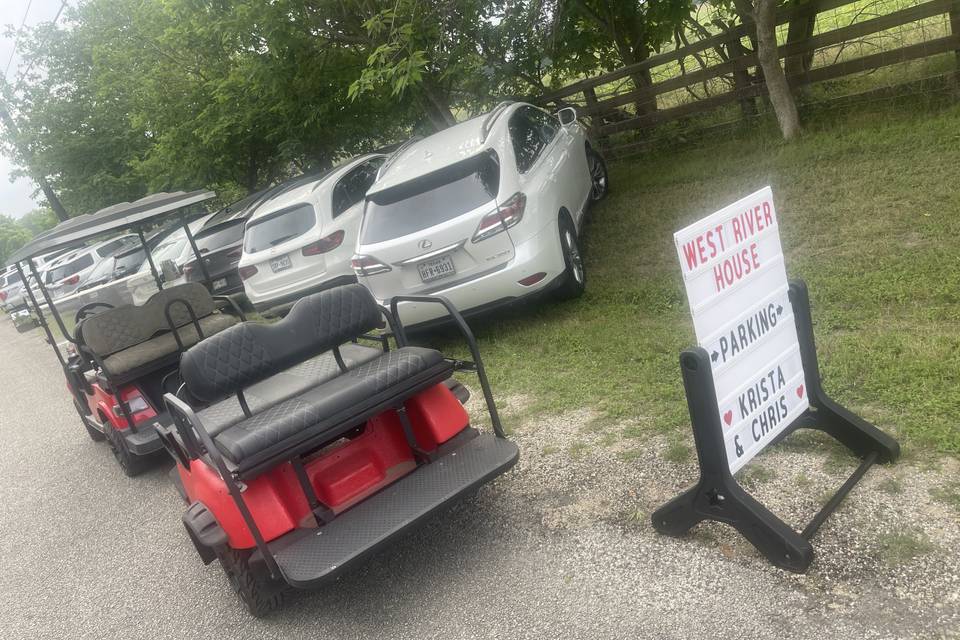 Parking with Golf Cart Valet