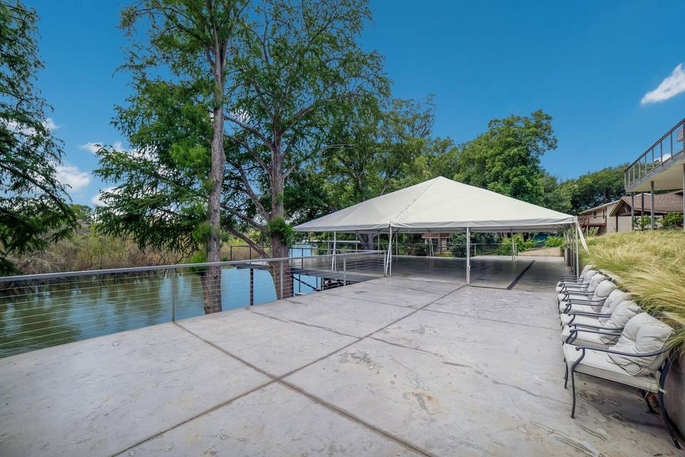 Patio Cantilevered over Lake
