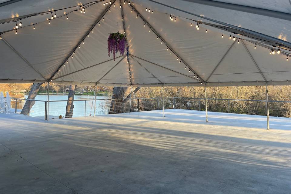 Lakefront Tent with Lights