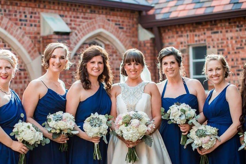 Bride and bridesmaids