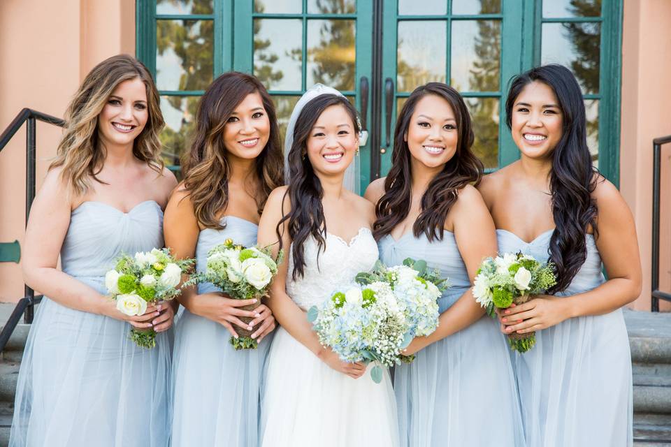 Bridesmaids and the bride