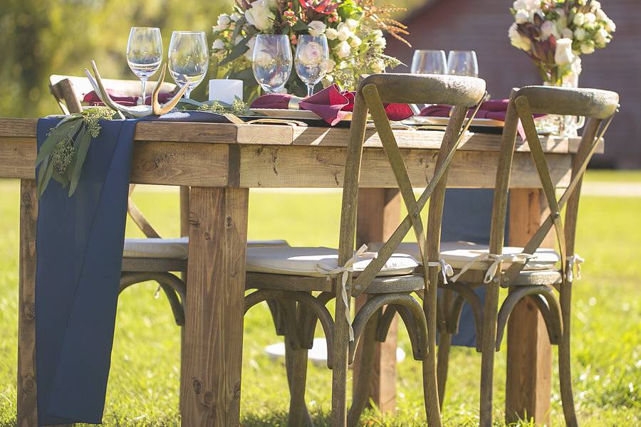 Table setup for the newlyweds