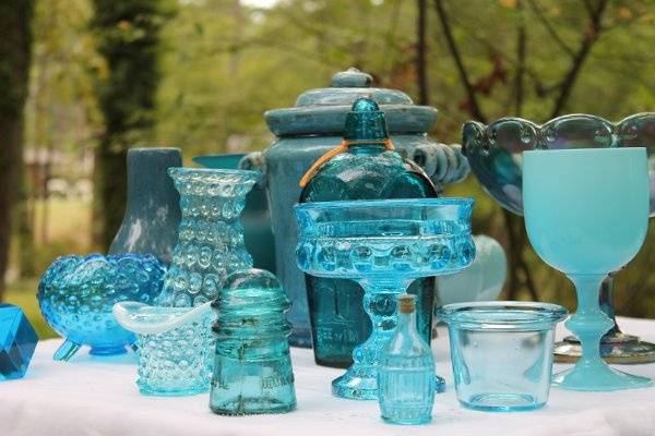 Teal glassware