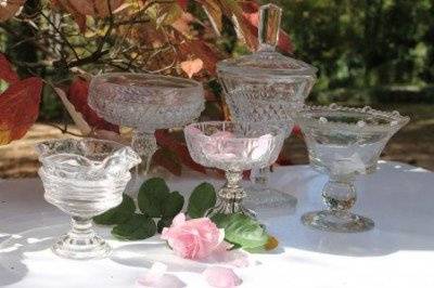 clear glassware vintage and elegant