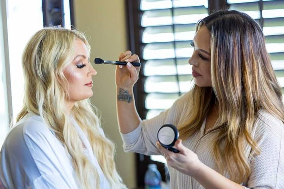 Cheyenne doing Bridal Makeup