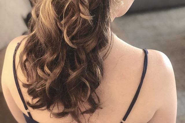 Half up and down hair