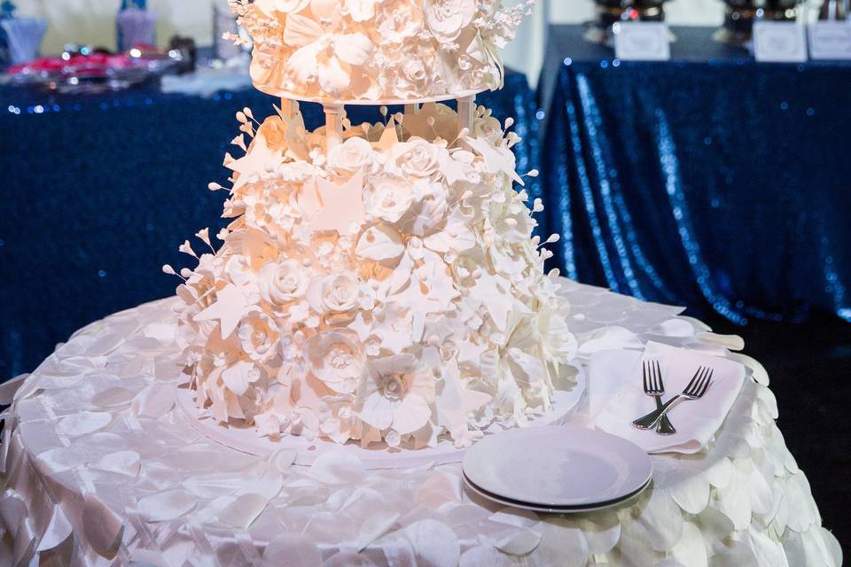 Towering sugar flower cake