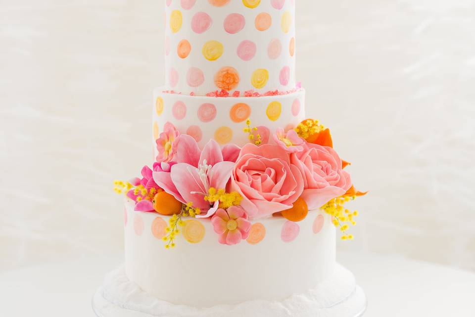 Watercolor wedding cake